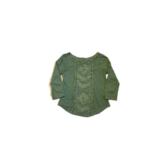 Free People Light Green Boho Crocheted Top - Women’s Size Small - Picture 1 of 8